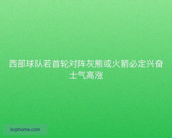西部球队若首轮对阵灰熊或火箭必定兴奋士气高涨